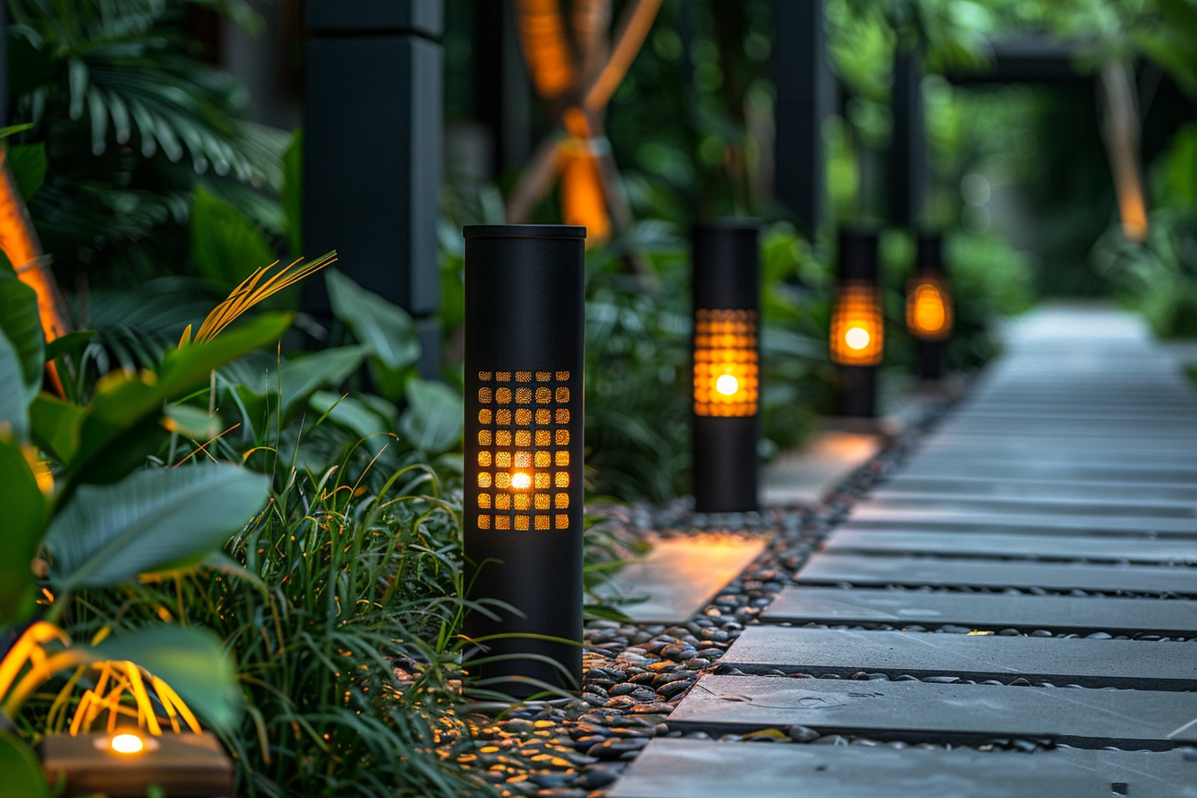 Bollard Lights Used In Residential Gardens, Commercial Spaces Like Restaurant Patios, And Public Parks Or Walkways.