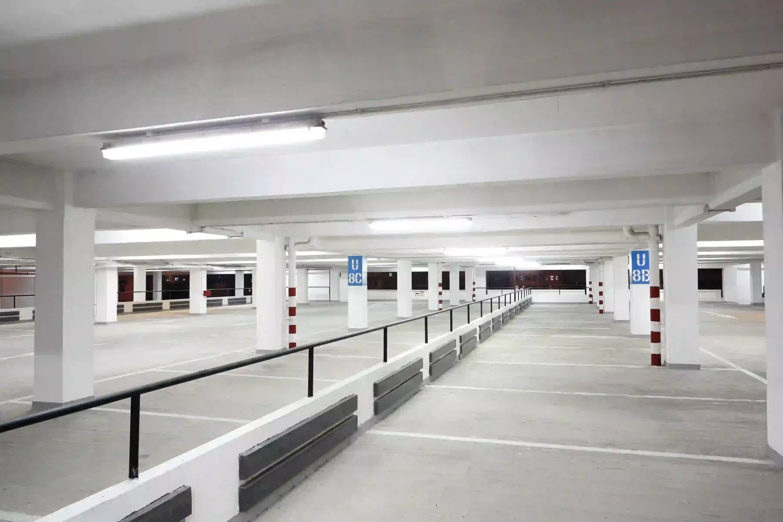 Different Color And Moderate Distribution Of Parking Lot Lighting Effects